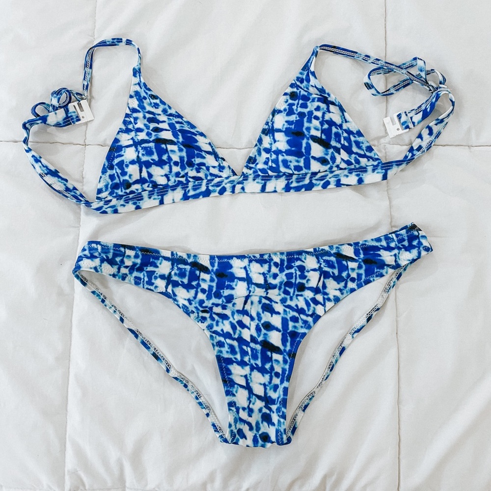 Blue Tie-Dye Bikini